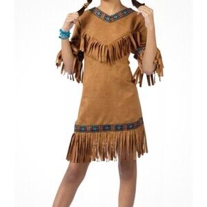 Child Native American Indian Princess Costume Girls Size Large 12 14